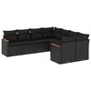 vidaXL Set Divani da Giardino con Cuscini 8 pz Nero in Polyrattan