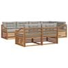 vidaXL Set di divani da esterno 7 pcs Grigio Naturale e Chiaro