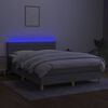 vidaXL Letto a Molle Materasso e LED Grigio Chiaro 140x200 cm Tessuto