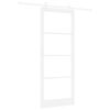 vidaXL Porta scorrevole 93 x 232 cm Legno massello di pino e vetro