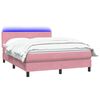 vidaXL Letto a Molle con Materasso e LED Rosa 160x220 cm in Velluto
