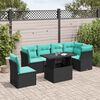 vidaXL Set Divano da Giardino 6 pz con Cuscini Nero in Polyrattan