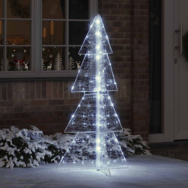 vidaXL Albero di Natale con 160 LED Bianco Freddo 150 cm Acrilico