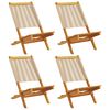 vidaXL Sedie pieghevoli, 4 pezzi, beige, in legno massello di acacia