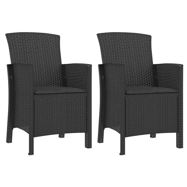 vidaXL Set Divani da Giardino 3 pz con Cuscini in Rattan PP Grafite