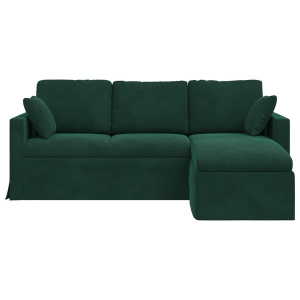 vidaXL Divano Verde Scuro 198 x 134 x 80 cm Velluto