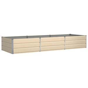 vidaXL Fioriera Avorio 290 x 100 x 45 cm Acciaio zincato