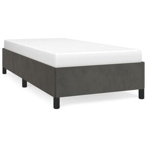 vidaXL Giroletto senza Materasso Grigio Scuro 90x200 cm Velluto