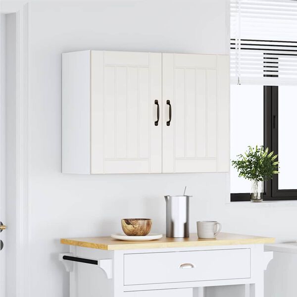 vidaXL Pensile da Cucina Lucca Bianco in Legno Multistrato