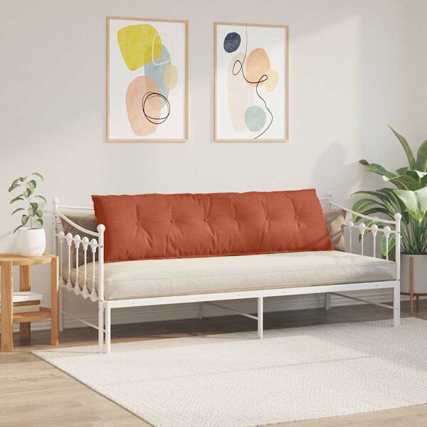 vidaXL Cuscino per Schiena Rosso Arancio 180 x 50 cm Tessuto in Cords