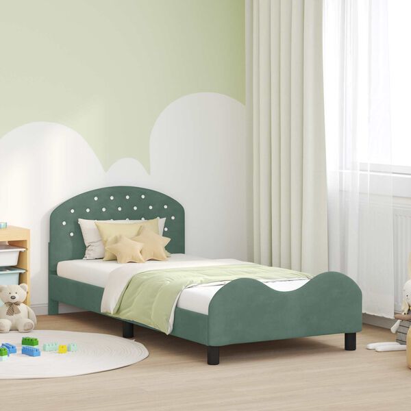vidaXL Struttura letto bambini con testata Verde Mare 90 x 200 cm