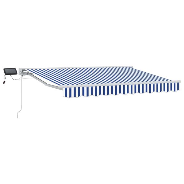 vidaXL Cornice per Tenda Manuale con LED Blu e Bianco 2,5 x 2 m