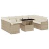 vidaXL Set Divano da Giardino 10 pz con Cuscini Beige in Polyrattan
