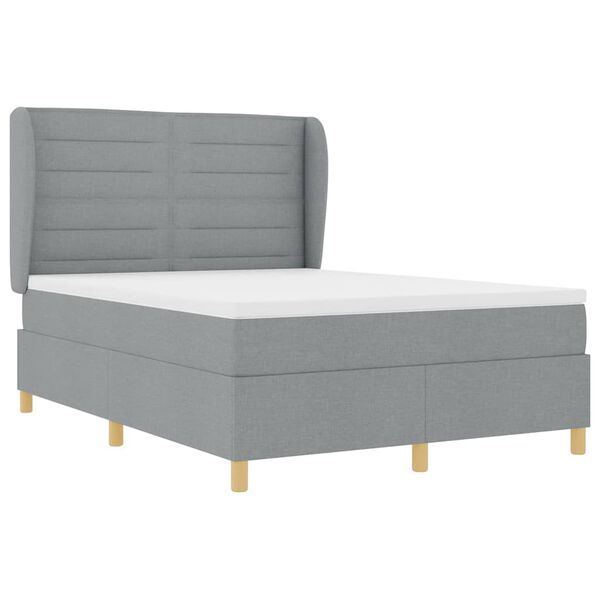 vidaXL Letto con molle e materasso Grigio Scuro 90x190 cm Tessuto