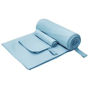 vidaXL Set di Asciugamani Sportivi 2 pcs Blu Tessuto