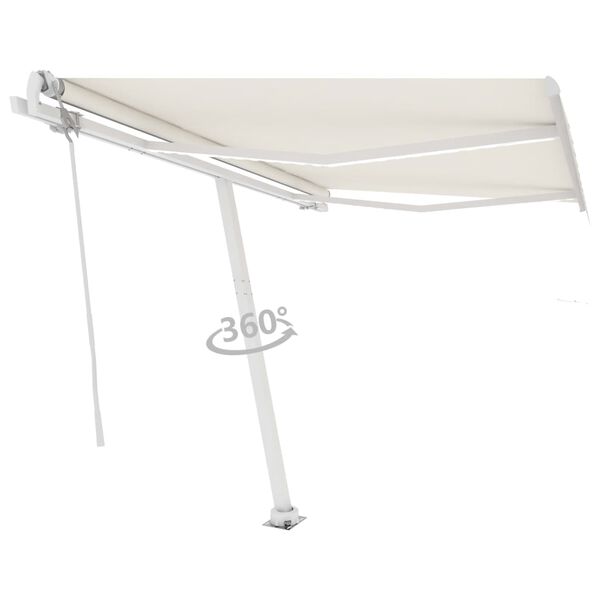 vidaXL Tenda Automatica con Sensore Vento e LED 350x250 cm Crema
