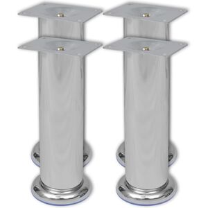 Set 4 gambe rotonde per sofa cromate 180 mm