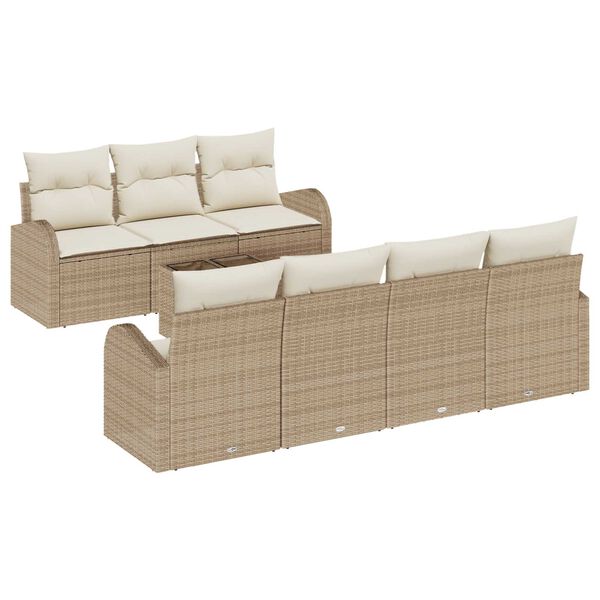 vidaXL Set Divano da Giardino Beige 55 x 55 x 37 cm polyrattan