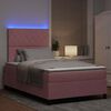 vidaXL Letto a Sorgente LED con materasso Rosa 120 x 190 cm Tessuto