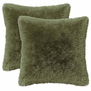 vidaXL Federa 2 pcs HEERLEN Verde 30 x 30 cm Fleece PV