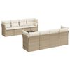 vidaXL Set Divano da Giardino 9 pz con Cuscini Beige in Polyrattan