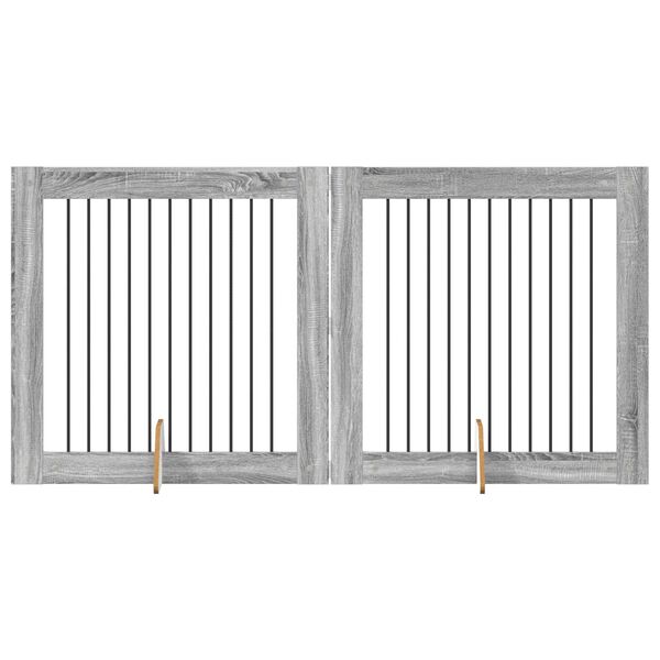 vidaXL Pala per Cani 2 pcs Sonoma grigia 100 x 100 cm Acciaio zincato