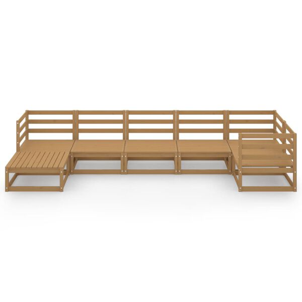 vidaXL Set Salotto da Giardino 7pz Marrone Ambra Legno Massello Pino