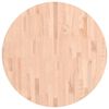 vidaXL Piano per Tavolo &Oslash;80x4 cm Rotondo in Legno Massello di Faggio