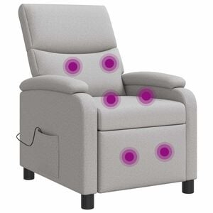 vidaXL Poltrona Massaggiante Grigio Nuvola Tessuto