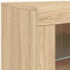 vidaXL Credenza con Luci LED Rovere Sonoma 142,5x37x67 cm