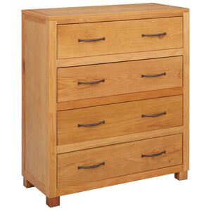 vidaXL Armadietto Marrone 80 x 35 x 95 cm Legno di Quercia Massello