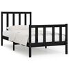 vidaXL Giroletto in Legno Massello Nero 75x190 cm Small Single