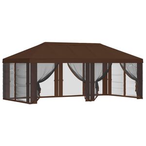 vidaXL Copertura Gazebo con Pareti Laterali 6 x 3 m Marrone Poliestere