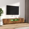 vidaXL Set Mobili TV 2pz con Luci LED Rovere Fumo in Legno Multistrato