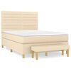 vidaXL Giroletto a Molle con Materasso Crema 140x19 cm in Tessuto