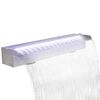 vidaXL Cascata per Laghetto Rettangolare con LED in Acciaio Inox 60 cm