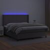 vidaXL Giroletto Molle con Materasso e LED Grigio 160x200cm Similpelle