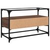 vidaXL Mobile TV Piano Vetro Rovere Marrone 80x35x51 Legno Multistrato