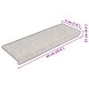 vidaXL Tappeti Autoadesivi Scale Aspetto Sisal 15 pz 65x21x4cm Platino