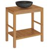 vidaXL Armadietto da Bagno in Legno di Teak con Lavabo in Marmo Nero