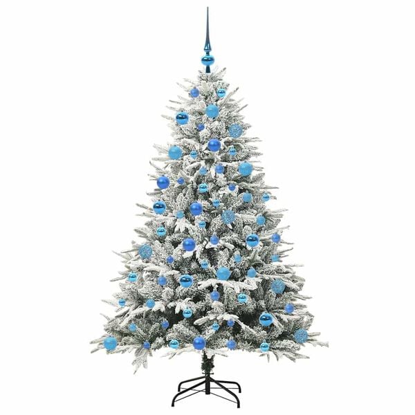 vidaXL Albero di Natale Artificiale Pre-illuminato con Set di Palline