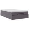 vidaXL Struttura Letto Pouf con Materasso Grigio 120x190 cm Similpelle