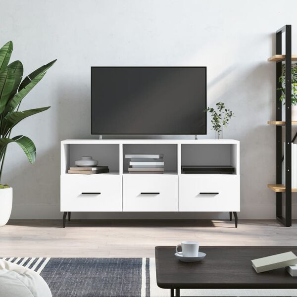 vidaXL Mobile Porta TV Bianco 102x36x50 cm in Legno Multistrato