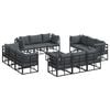 vidaXL Set Divano da Giardino 13 pz Nero Metallo