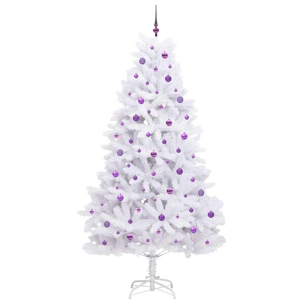 vidaXL Albero di Natale Artificiale con Rami Pieghevoli Bianco 240 cm