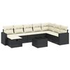 vidaXL Set Divani da Giardino con Cuscini 8 pz Nero in Polyrattan
