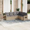 vidaXL Set Divano da Giardino 6 pz con Cuscini Beige in Polyrattan