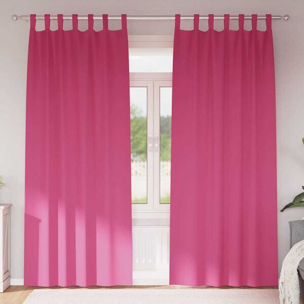 vidaXL Tende Blackout con Anelli 2 pcs Rosa Vivo 225 x 140 cm