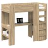 vidaXL Struttura letto a castello con scrivania Rovere Sonoma