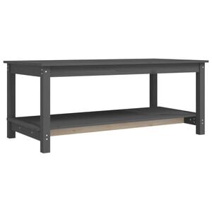 vidaXL Tavolino da Salotto Grigio 110x55x45 cm Legno Massello di Pino